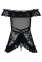 Сорочка Flores chemise Obsessive, SM чорна 1