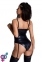 Боді Glossy з матеріалу Wetlook на шнурівці, чорний, M (561100955019-M) 1
