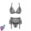 Комплект Obsessive Chiccanta 3 pcs set black S/M (410634) 1