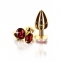 Анальний металевий затор середній з каменем червоного кольору Butt Plug With Diamond Jewel Taboom (T17168) 1