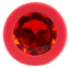 Анальна пробка силиікон з каменем Red Silicone Red S, 7,5х2,8 см (517127) 2