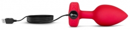 Анальна пробка з вібрацією та пультом керування B-Vibe Vibrating Heart Plug M/L Red (54015770000) 4