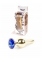 Анальна пробка з нержавіючої сталі з каменем Plug-Jewellery Gold BUTT PLUG-Dark Blue (BS6400068) 0