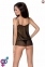 Сорочка прозрачная беби долл MELANIA CHEMISE black L/XL - Passion, трусики, на тонких бретелях (EL16304) 0