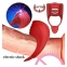 Эрекционное кольцо с электростимуляцией Foxshow – Vibrator – Silicone Ring Red USB (F63024) 2
