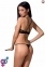 Комплект білизни QUENTRIS BIKINI black S/M - Passion Exclusive, стрінги і напіввідкритий ліф (PS26602) 1