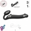 Безремневой страпон с вибрацией Strap-On-Me Vibrating Black L, диаметр 3,7 см (SO3829) 0