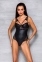 Боді з еко-шкіри та мережива Loona Body black XXL/XXXL - Passion (SO5357) 1