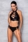 Комплект з еко-шкіри: бра і трусики з імітацією шнурівки Nancy Bikini black L/XL - Passion (SO5367) 1