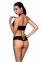 Комплект з еко-шкіри: бра і трусики з імітацією шнурівки Nancy Bikini black L/XL - Passion (SO5367) 0
