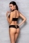 Комплект з еко-шкіри: бра і трусики з імітацією шнурівки Nancy Bikini black S/M - Passion (SO5368) 2