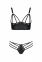 Комплект з еко-шкіри Passion Malwia Bikini black XXL/XXXL: з люверсами та ремінцями, бра і трусики (SO5764) 1