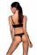Комплект з еко-шкіри Passion Malwia Bikini black XXL/XXXL: з люверсами та ремінцями, бра і трусики (SO5764) 0