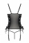 Сітчастий корсет з еко-шкіри Passion Malwia Corset black L/XL: з люверсами та знімними пажами (SO5765) 2