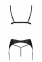 Комплект із еко-шкіри Passion Miley Set black S/M: трусики, бюстгальтер, пояс для панчох (SO5772) 2
