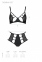 Комплект з еко-шкіри Passion Tamaris Set black L/XL: бюстгальтер і трусики з перфорацією (SO5796) 3