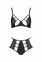 Комплект з еко-шкіри Passion Tamaris Set black L/XL: бюстгальтер і трусики з перфорацією (SO5796) 1