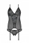 Корсет Passion Ursula Corset black L/XL, з пажами, трусики з ажурним декором і відкритим кроком (SO5835) 1