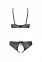 Комплект Passion URSULA SET black L/XL: бра, трусики з ажурним декором і відкритим кроком (SO5841) 2