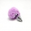 Металева анальна пробка Кролячий хвостик Alive Fluffly Twist Plug S Purple (SO6306) 1