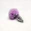 Металева анальна пробка Кролячий хвостик Alive Fluffly Twist Plug M Purple (SO6308) 0