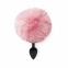 Силіконова анальна пробка М Art of Sex - Silicone Butt plug Rabbit Tail, Рожевий (SO6693) 0
