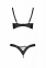 Комплект з екошкіри CELINE BIKINI 6XL/7XL — Passion: відкритий бра зі стрічками, стрінги зі шнурів (SO7058) 2