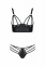 Комплект з екошкіри з люверсами та ремінцями Malwia Bikini black 6XL/7XL — Passion, бра та трусики (SO7097) 1