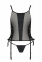 Сітчастий корсет з екошкіри, з люверсами та знімними пажами Malwia Corset black 4XL/5XL — Passion (SO7098) 1