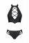 Комплект з еко-шкіри Nancy Bikini black 6XL/7XL - Passion, бра та трусики з імітацією шнурівки (SO7103) 1