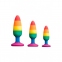 Анальная пробка Wooomy Hiperloo Silicone Rainbow Plug M (SO7435) 1