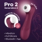 Вакуумний кліторальний стимулятор Satisfyer Pro 2 Generation 3 with Liquid Air Connect App Wine Red (SO7774) 3