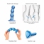 Насадка для страпону Strap-On-Me Dildo Plug Balls Blue Metallic S (SO8992) 1