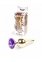 Анальна пробка з фіолетовим каменем Plug-Jewellery Gold BUTT PLUG-Purple (BS6400070) 0