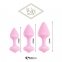 Набір силіконових анальних пробок FeelzToys - Bibi Butt Plug Set 3 pcs Pink (SO4576) 0