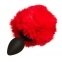 Анальная пробка с помпоном Зайка Silicone, RED S (820179) 1
