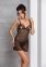 Сорочка з вирізами на грудях + стрінги LOVELIA CHEMISE black L/XL - Passion (SO4759) 1