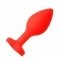 Анальная пробка Red Silicone Heart Red, M (820161) 0