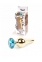 Анальна пробка з нержавіючої сталі з блакитним каменем Plug-Jewellery Gold BUTT PLUG-Light Blue 0