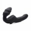 Жіночий вібрострапон Slim Rider Ribbed Vibrating Silicone Strapless Strap On, чорний (AF840) 1