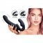 Страпон безременный с вибрацией Strap U, рельефный, с дистанционным пультом, черный (XR37428) 3