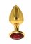 Анальная пробка металлическая золотистая L Butt Plug With Diamond Jewel Taboom (T17169) 0