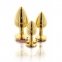 Анальний корок металевий золотистий L Butt Plug With Diamond Jewel Taboom (T17169) 2