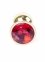 Анальна пробка з каменем Plug-Jewellery Gold PLUG-Red розмір S (64-00019) 0