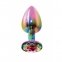 Анальная пробка S с кристаллом Toy Joy, разноцветная (TJ10277) 1