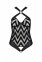 Сетчатый боди с халтером и ритмичным рисунком Hima Body black L/XL - Passion (SO5346) 4
