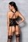 Сетчатый комплект с узором: корсет с халтером, подвязки, трусики Hima Corset black S/M - Passion (SO5350) 2