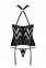 Сетчатый комплект с узором: корсет с халтером, подвязки, трусики Hima Corset black S/M - Passion (SO5350) 4