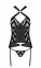Сетчатый комплект с узором: корсет с халтером, подвязки, трусики Hima Corset black S/M - Passion (SO5350) 3