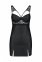 Бэби-долл из эко-кожи и кружева Loona Chemise black L/XL - Passion (SO5358) 3